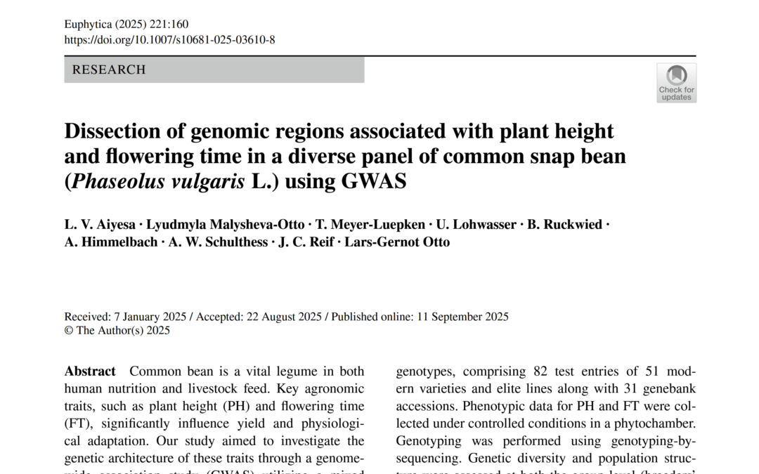 Dissection of genomic regions associated with plant height and flowering time in a diverse panel of common snap bean (Phaseolus vulgaris L.) using GWAS